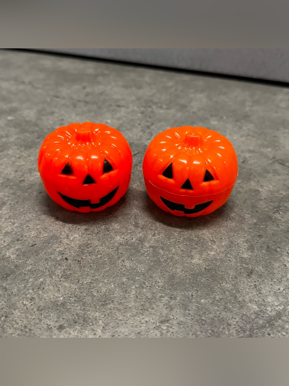 Halloween Pumpkin Jack-O'-Lantern Decorative Pair - Bright Orange